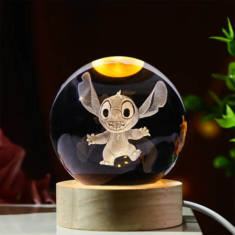 BOLA DE CRISTAL STITCH 3D USB LED