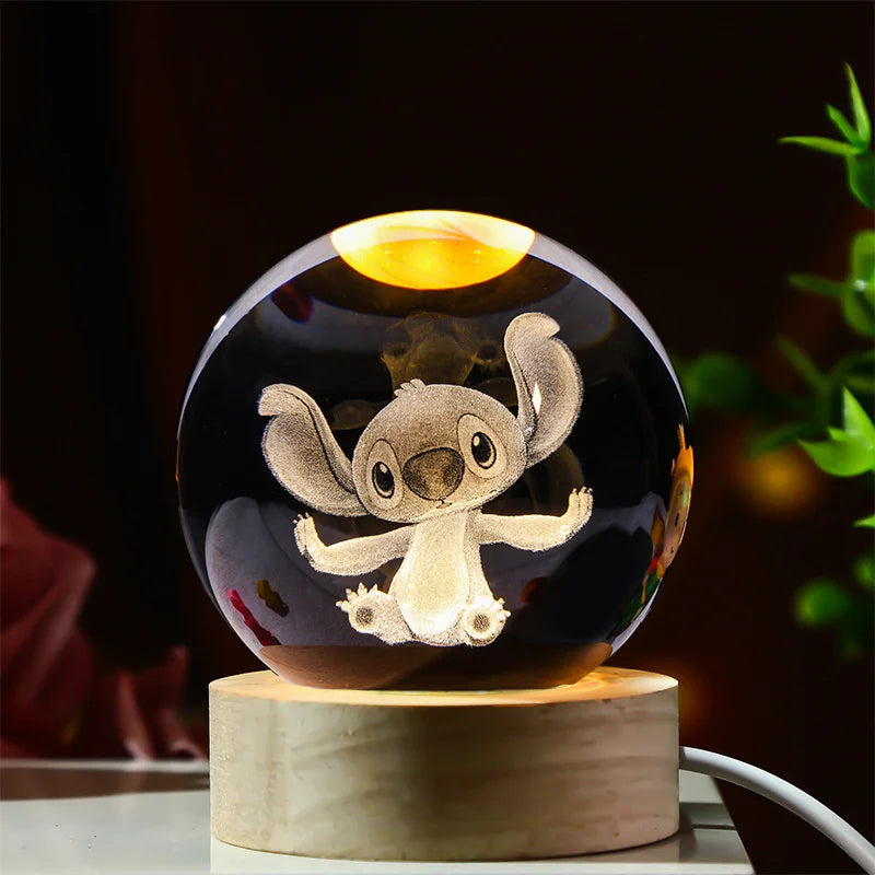 BOLA DE CRISTAL STITCH 3D USB LED