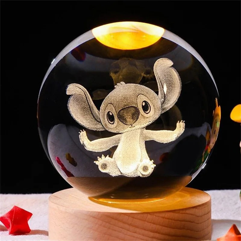 BOLA DE CRISTAL STITCH 3D USB LED